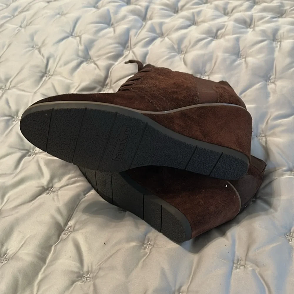 FrancoSarto Suede wedge Ankle Boots NEW - Picture 4 of 5